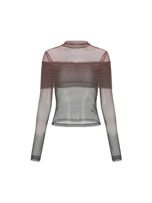 Red Mesh Bottom Shirt