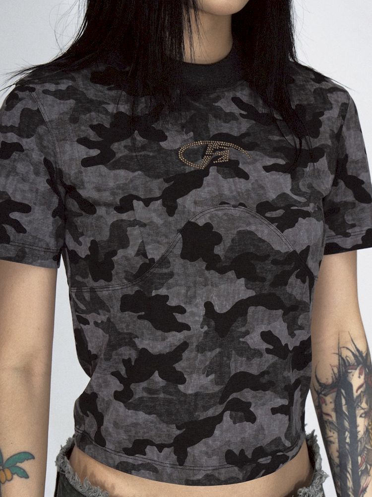 Camouflage Slim Short T-Shirt