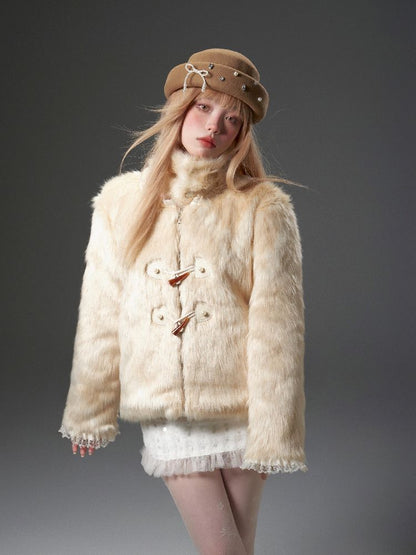 High Collar Detachable Fur Coat