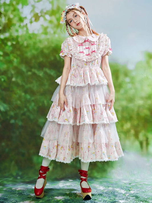 Niedliches Rock Lolita Nische Herzchen Mädchen Kleid 