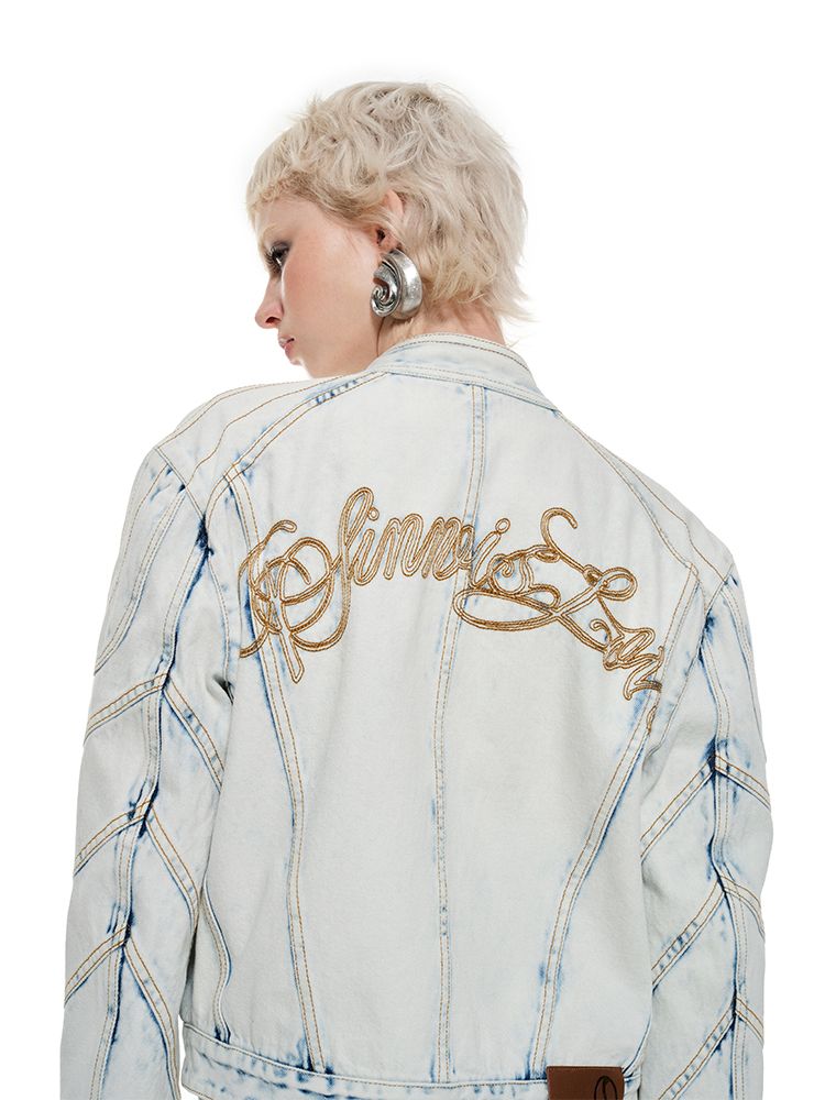 Loose Denim Biker Jacket