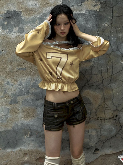 Low Rise Leather Shorts