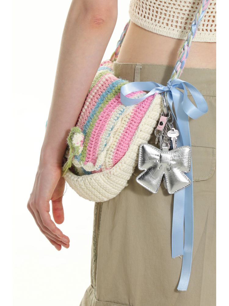 Stripe Hand Crochet Knitted Bag