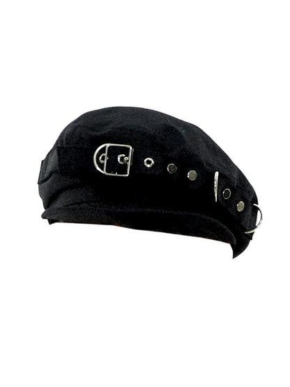 Small two-color casual octagonal cap