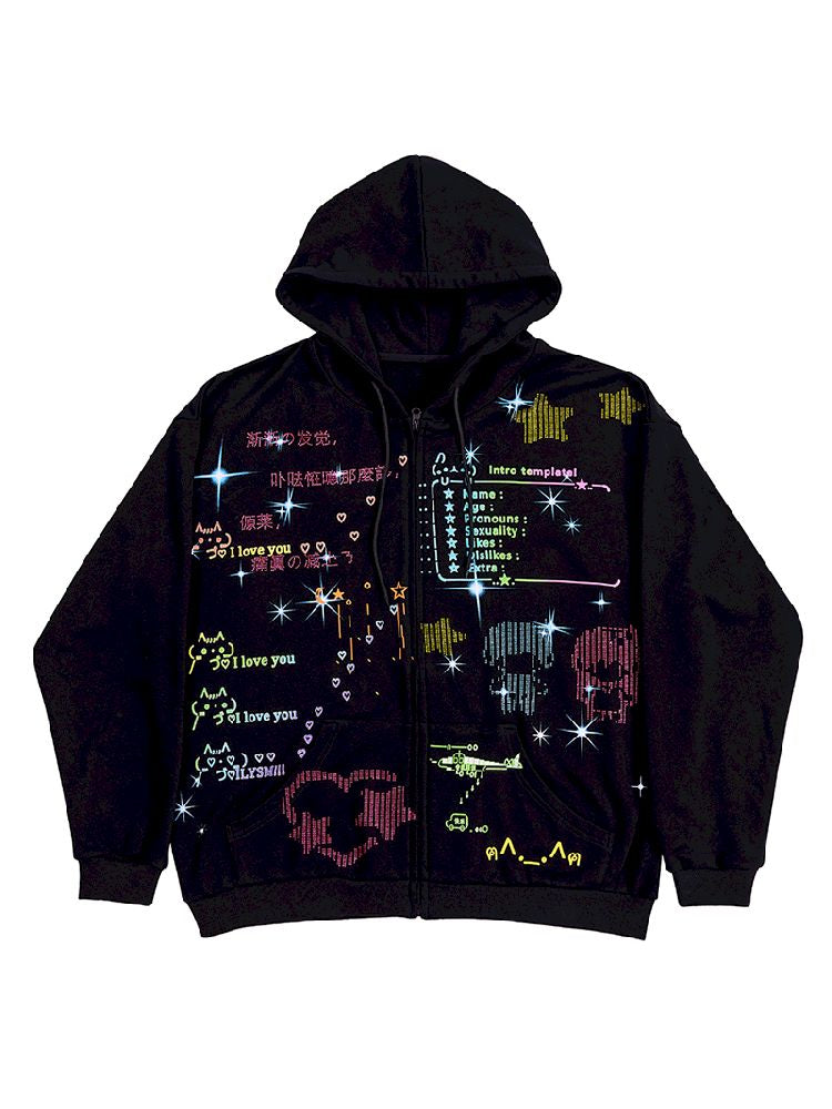 Sweatshirt with Martian rhinestones