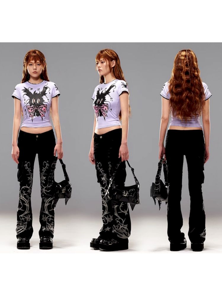 Totem Pentagram Embroidered Jeans