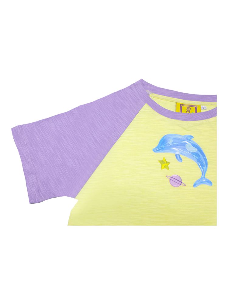 Dopamine Dolphin Plunge Colorblock T-Shirt