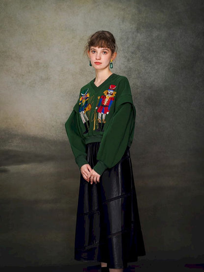 Nutcracker Embroidered Sweatshirt