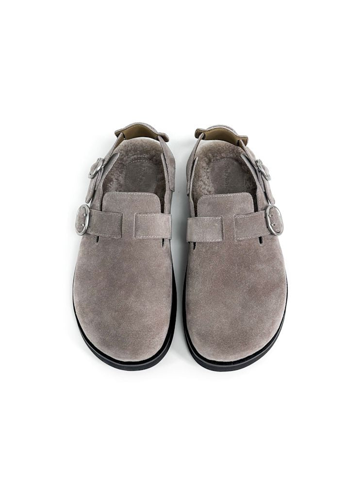 Double Buckle Suede Birkenstock Slippers