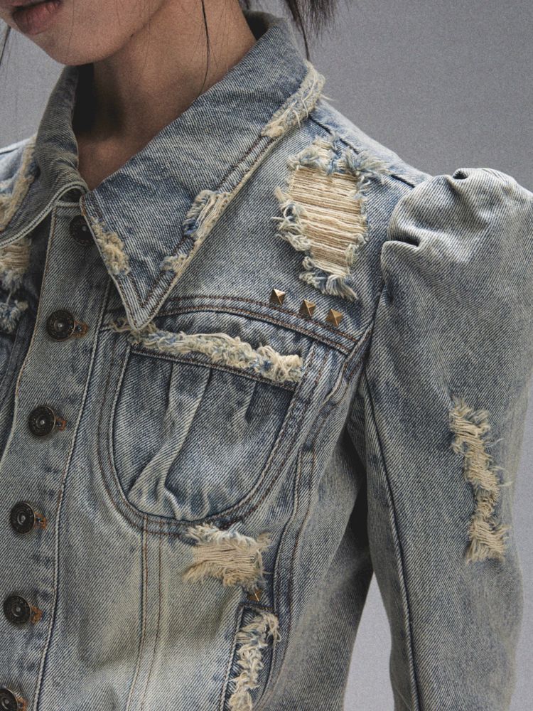 Heavy Duty Washed and Aged Denim Suit