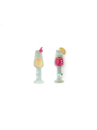 Vacation Wine Glass Set Duckbill Hair Clips