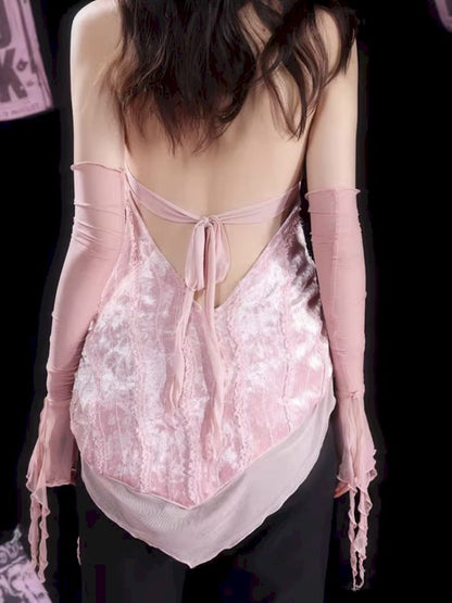 Backless Sexy Rose Camisole Top