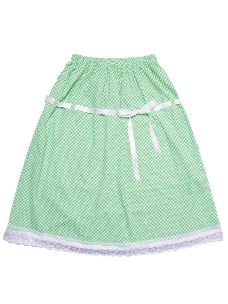 Green Lace Ribbon Loose Half Skirt