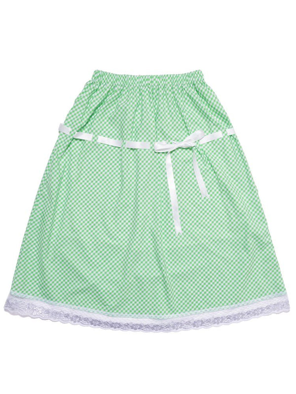 Green Lace Ribbon Loose Half Skirt