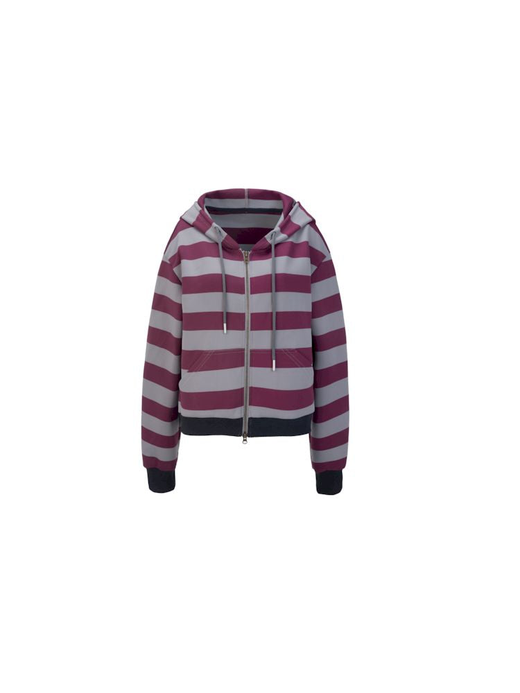 Punk Clashing Stripes Hooded Sweatshirt