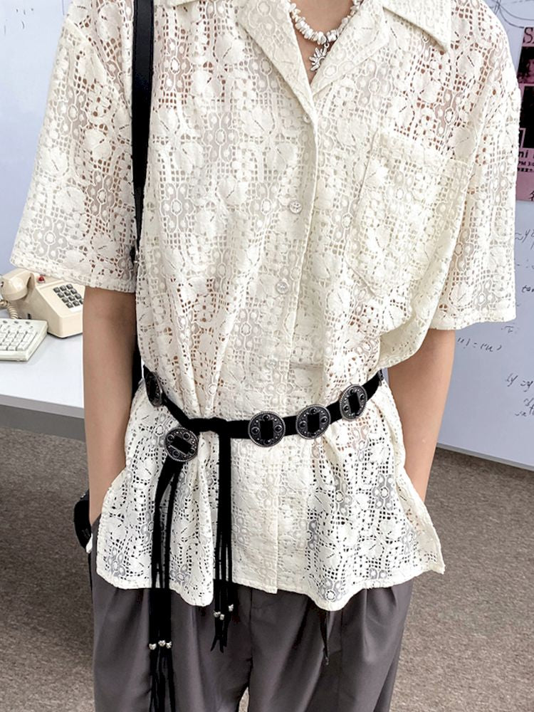 Lace Short Sleeve Blouse