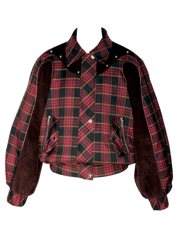 Cubic Stripe Design Short Jacket Set