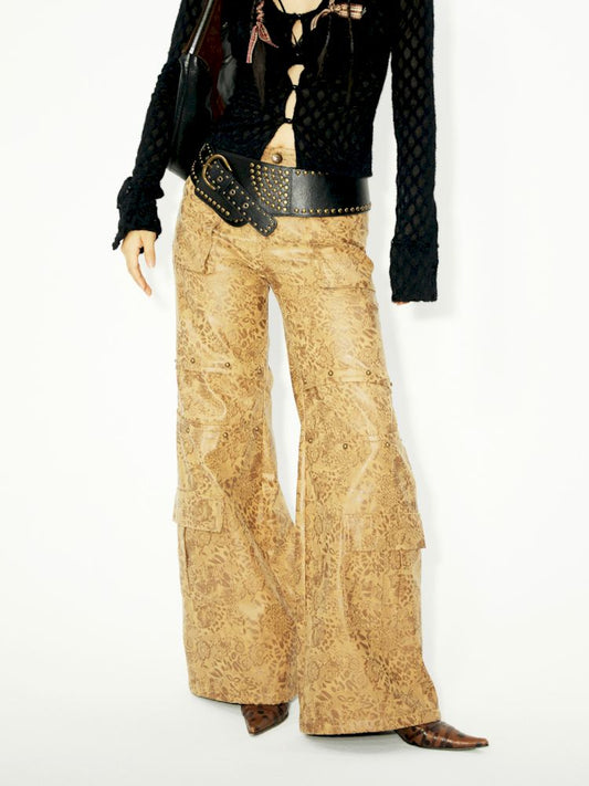 Work Wide Leg Leather Pants