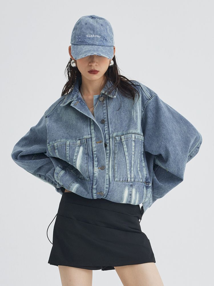 Split Silhouette Denim Jacket