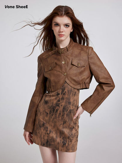 Brown Short Coat Jacket