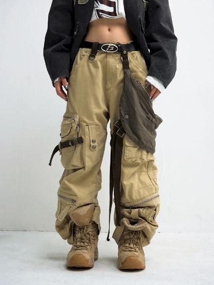 Multi Pockets Straight Work Pants