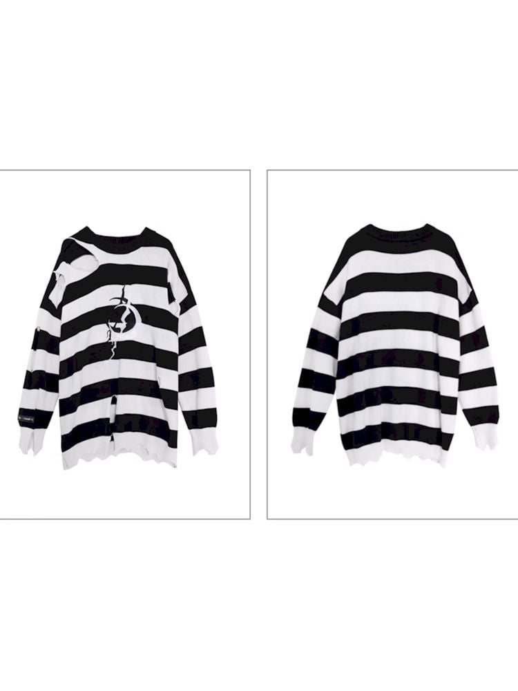 Electric Moon Destruction Striped Sweater