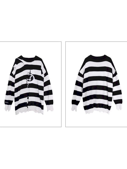 Electric Moon Destruction Striped Sweater