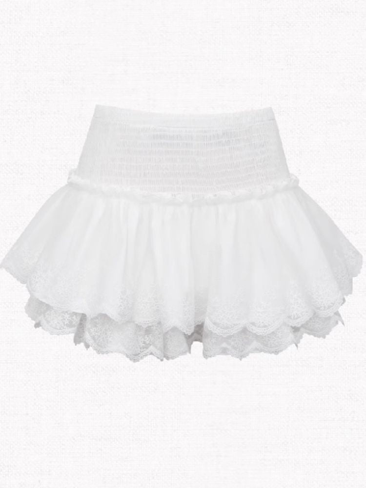 White pure desire high waist cake skirt