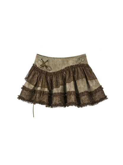 Lace Splicing Multi-Layer Cake Skirt