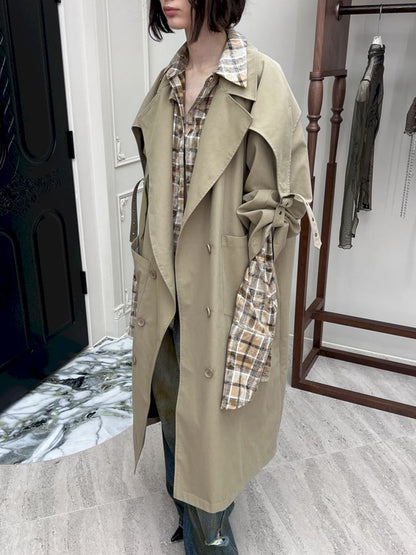 Double Breasted Buckle Strap Trench Coat