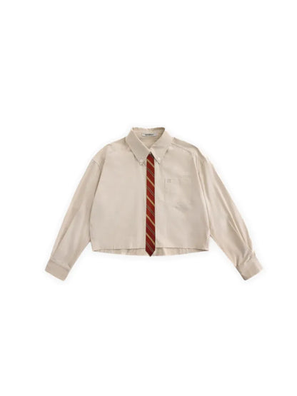 Label Pocket Intercolor Tie Short Shirt