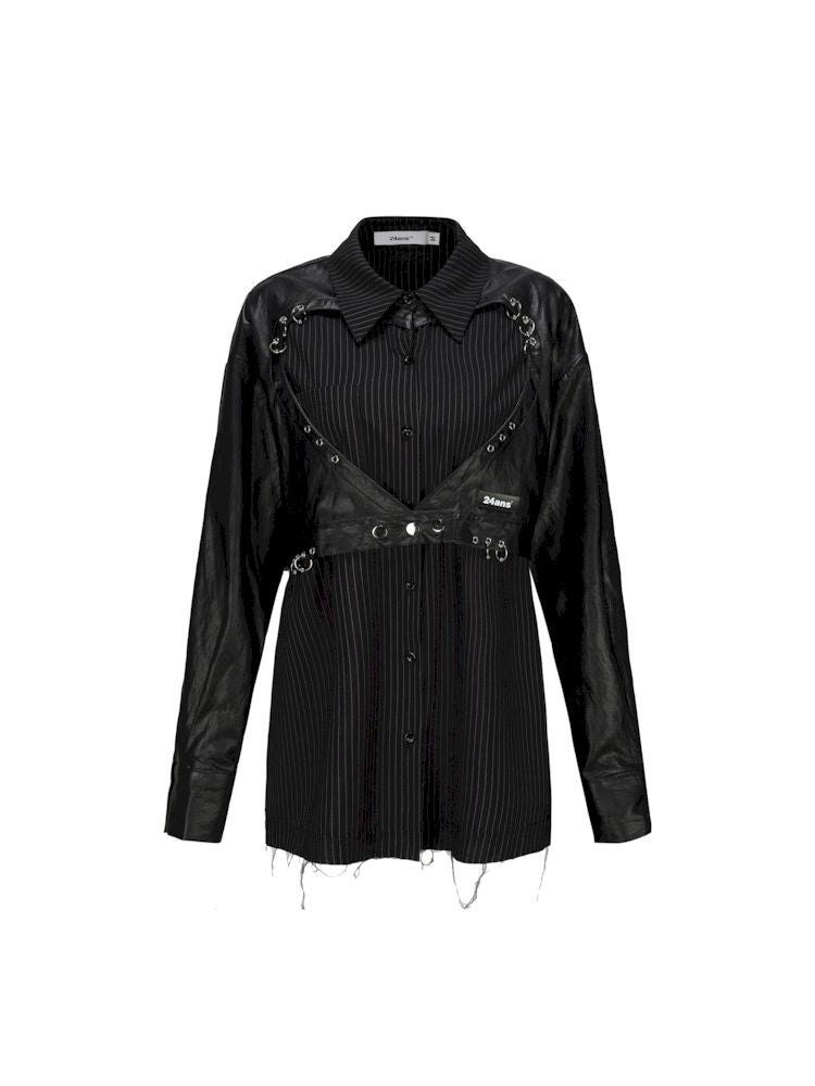 False Two Piece Heart Shirt Jacket