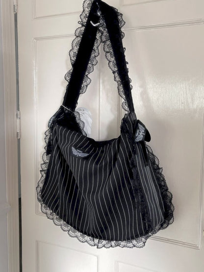 Lace Wings Embroidered Canvas Bag