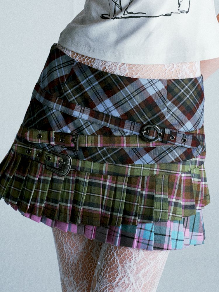 Punk Plaid Pleated Skirt