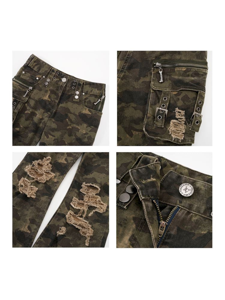 Camouflage Low Waisted Work Pants