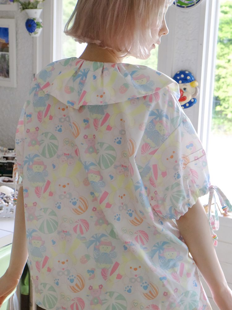 Candy Printed Cute Doll Collar Girl Shirt