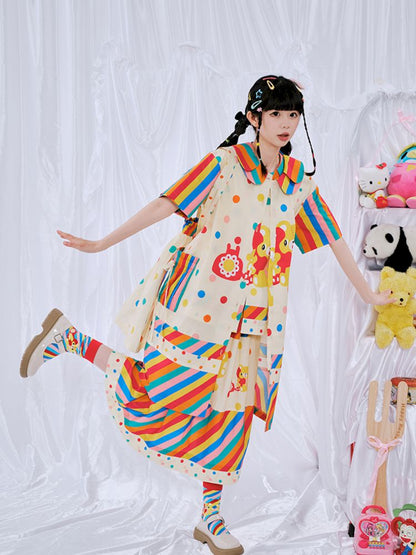 Rainbow Diary Shirt Dress