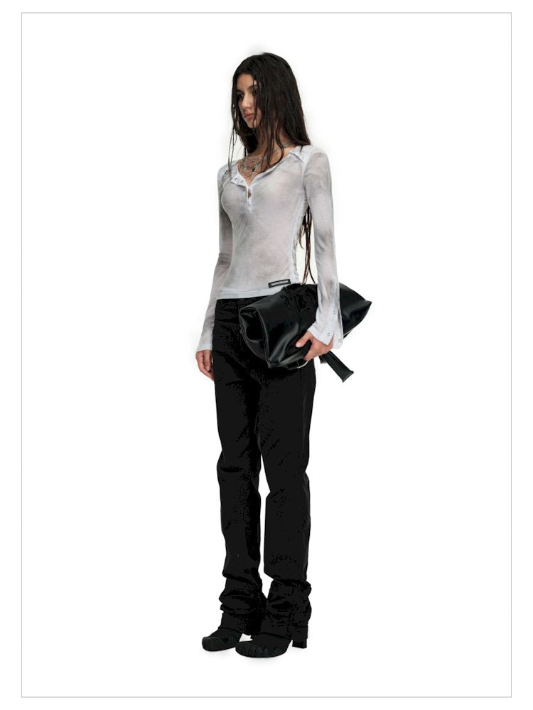 Straight-leg casual pants