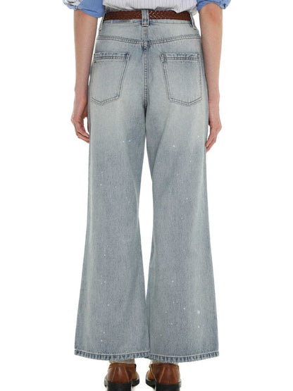 Spray horsebit high waisted nine-minute pants