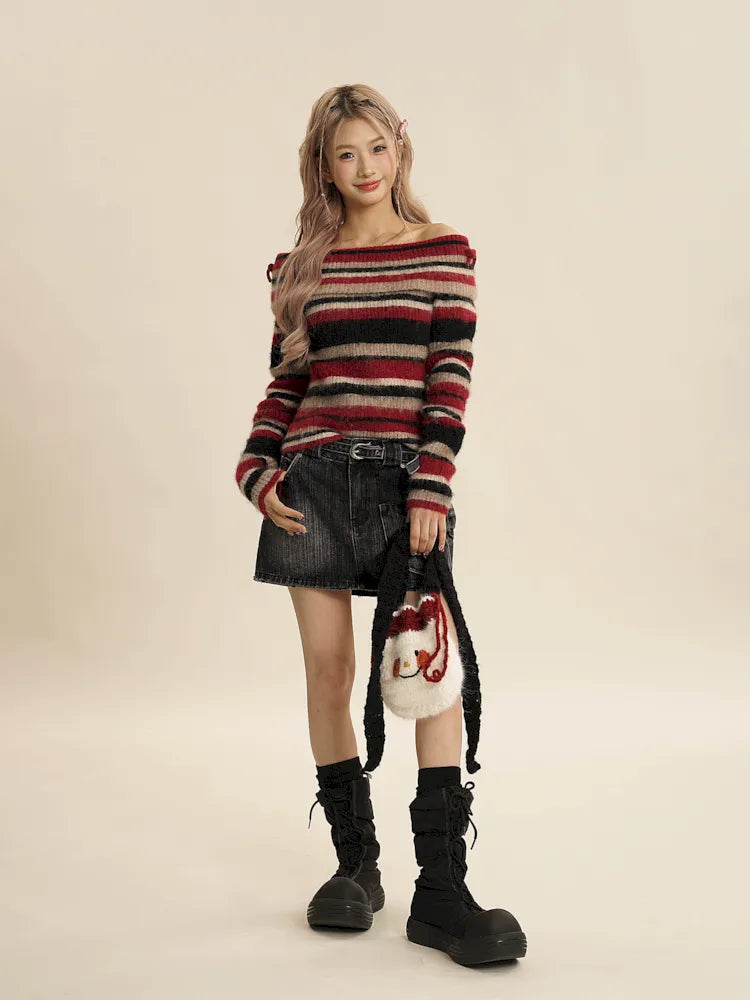 One shoulder Slim sweater