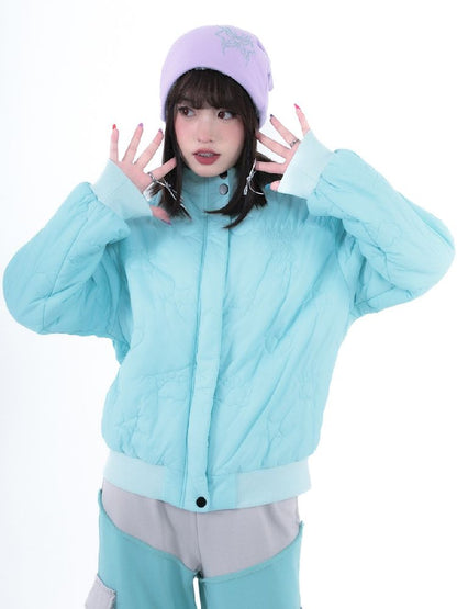 Niche mint blue green cotton jacket