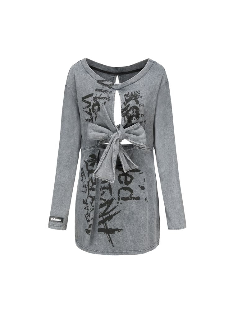 Chest double lace-up sweatshirt