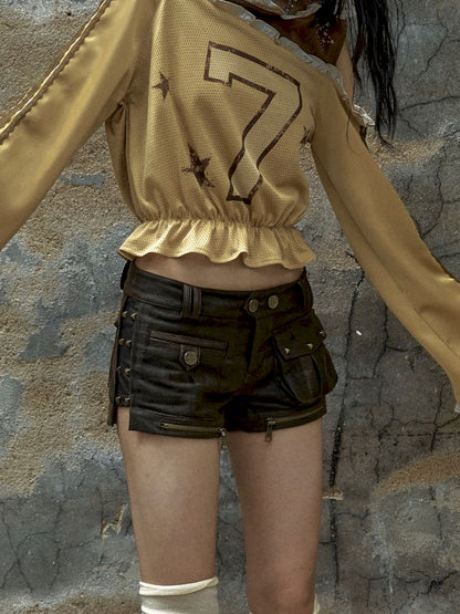 Low Rise Leather Shorts