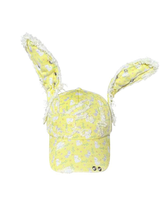 Cat & Rabbit Print Rabbit Ears Cowboy Duck Hat