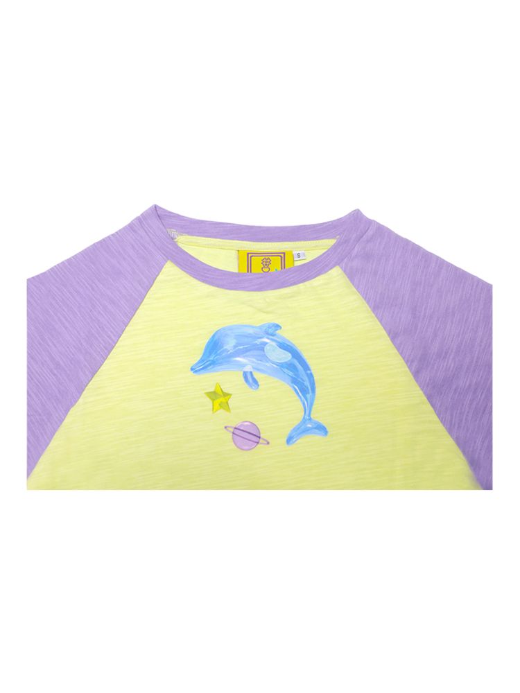 Dopamine Dolphin Plunge Colorblock T-Shirt