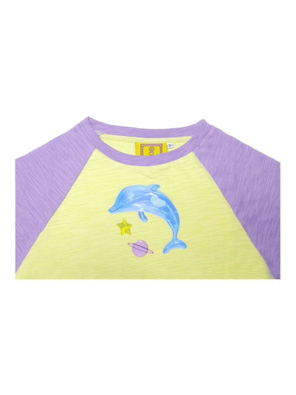 Dopamine Dolphin Plunge Colorblock T-Shirt