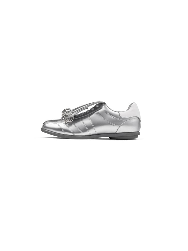 Metallic Silver Punk Sneakers