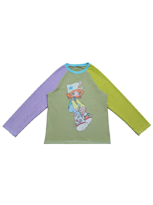 Shoulder insert long sleeve sweater