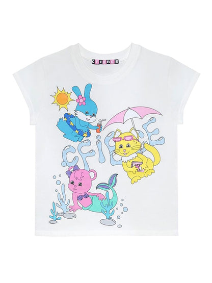 Animal Pool Party Printed T-Shirt