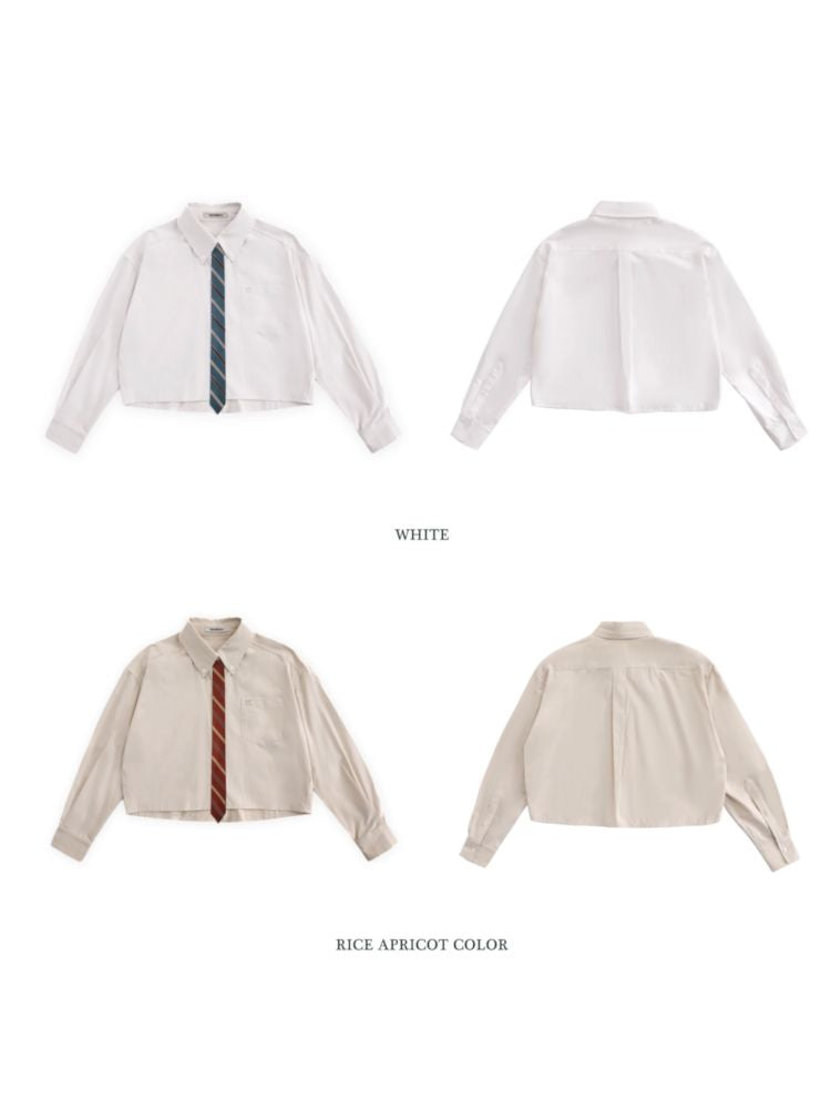 Label Pocket Intercolor Tie Short Shirt